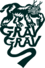 gravgrav-Logo Stylized lynx with a drawn thumb and text GRAV GRAV
