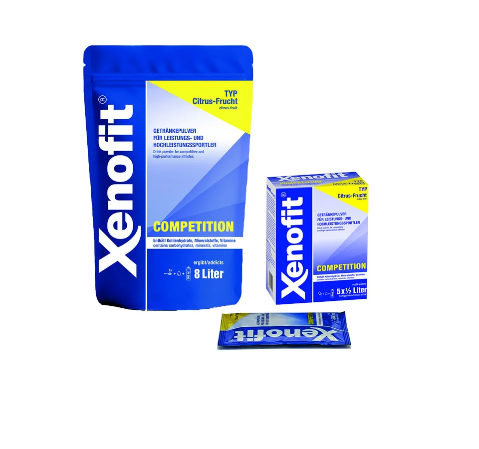 Xenofit © Xenofit GmbH Xenofit Competition Getränkepulver in verschiedenen Verpackungsgrößen