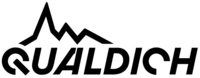 Qualdich Logo mit stilisierten Bergen
