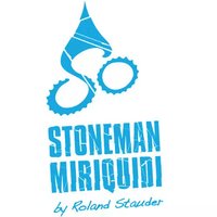 Logo Stoneman Miriquidi con ingranaggio e goccia blu