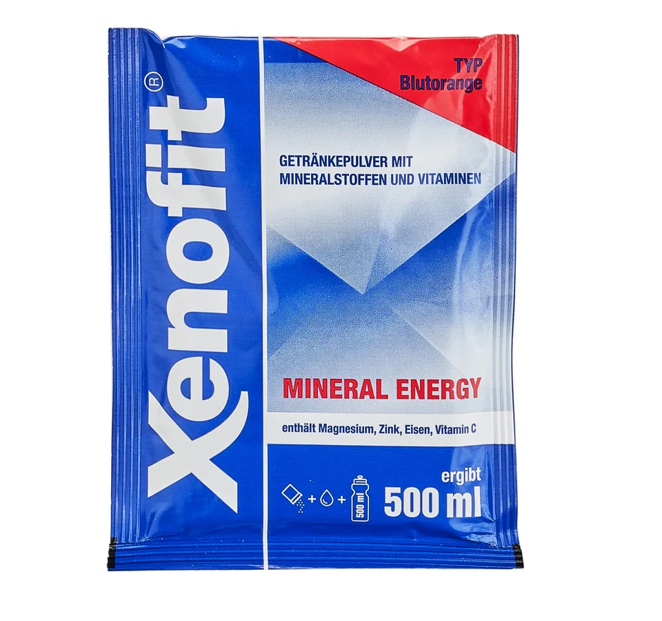 Xenofit mineral energy © Xenofit GmbH Xenofit Mineral Energy Getränkepulver in blauer und roter Verpackung